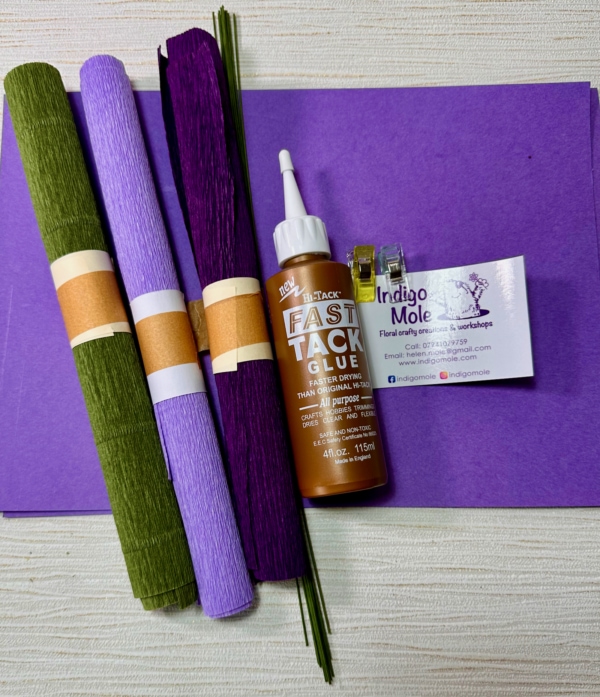 contents of lavender flower kit